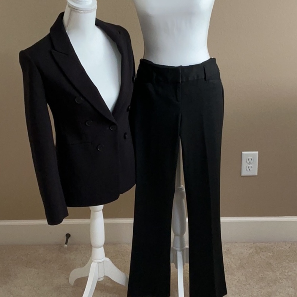 Express Classic Black Double-Breasted Blazer Set - image 5